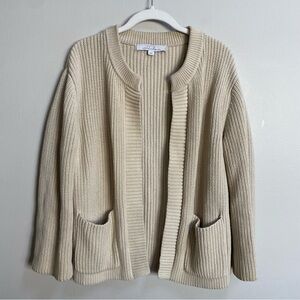 Callahan Cream Open Front Cotton Cardigan Sweater Size XS